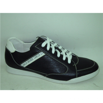 Chaussures de sport en cuir noir à lacets pour hommes (NX 510)